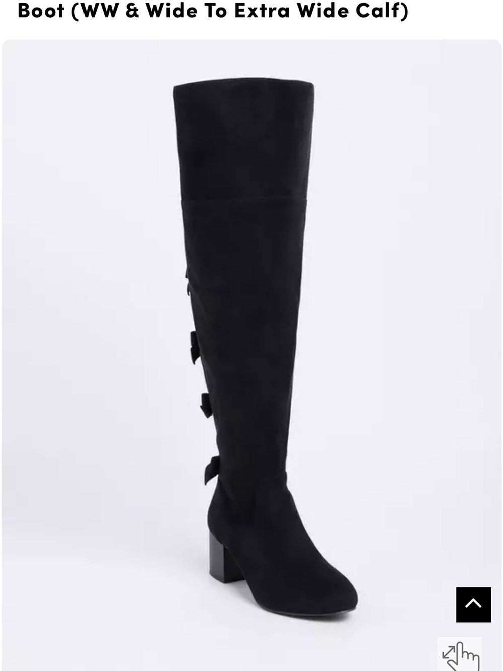 torrid Black Over-the-Knee Suede Boots with Back Bow Accents